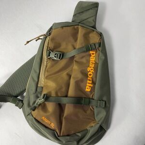 Patagonia Olive and Brown Sling Bag